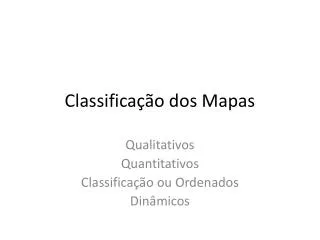 classifica o dos mapas