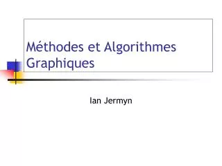 m thodes et algorithmes graphiques