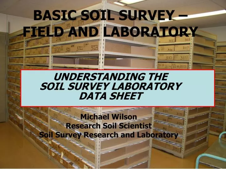 basic soil survey field and laboratory