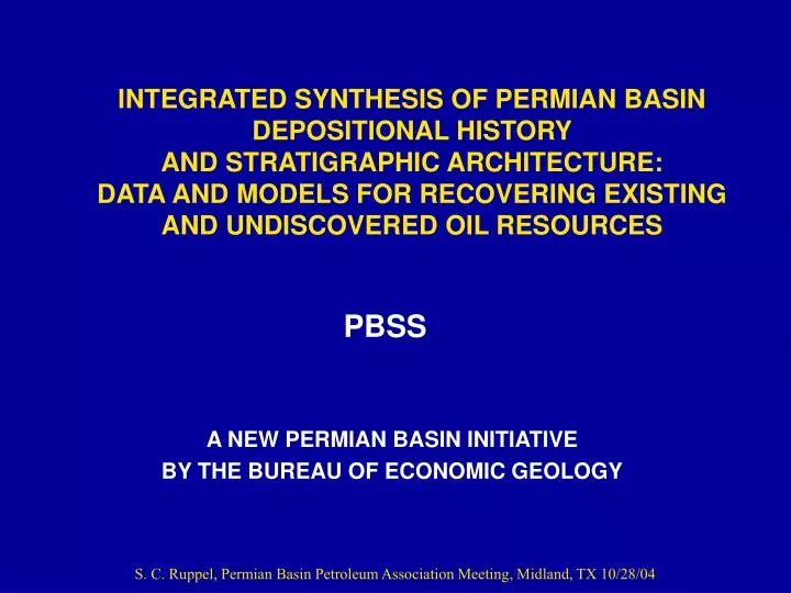 a new permian basin initiative by the bureau of economic geology
