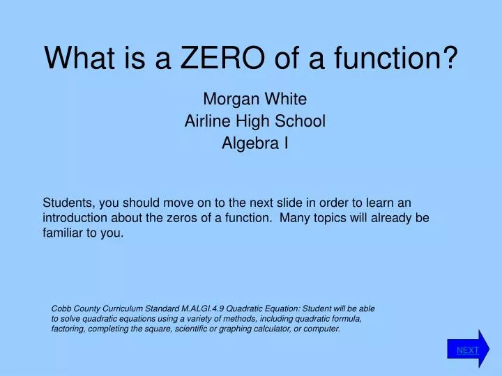 what is a zero of a function