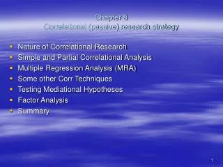 Chapter 8 Correlational (passive) research strategy