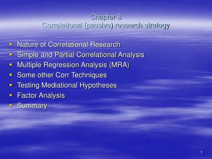 chapter 8 correlational passive research strategy