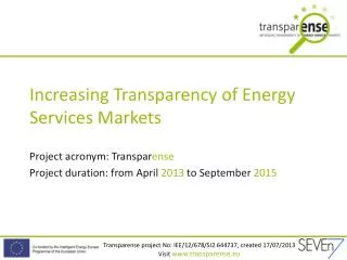 Increasing Transparency of Energy Services Markets