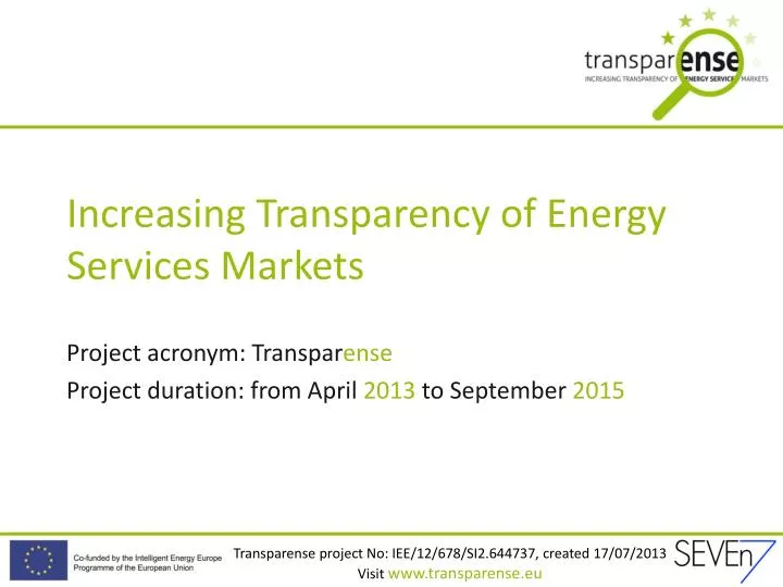 increasing transparency of energy services markets