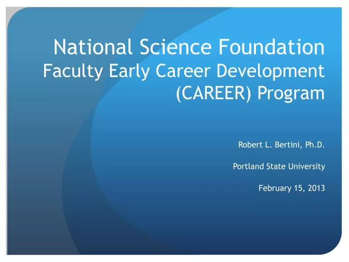national science foundation faculty early career development career program