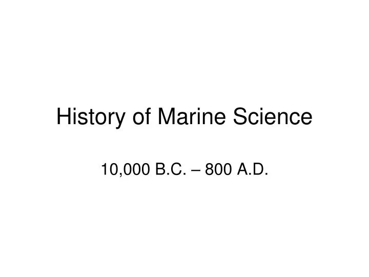 history of marine science