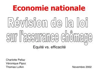 economie nationale