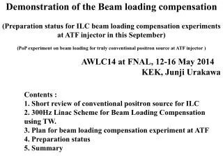 Demonstration of the Beam loading compensation