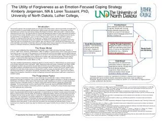 The Utility of Forgiveness as an Emotion-Focused Coping Strategy