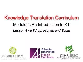 Knowledge Translation Curriculum