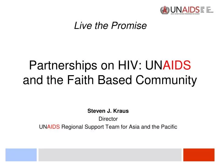 live the promise partnerships on hiv un aids and the faith based community