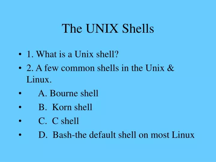 the unix shells