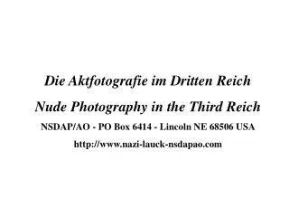 Die Aktfotografie im Dritten Reich Nude Photography in the Third Reich