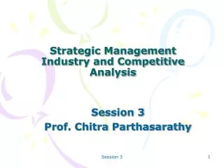 Strategic Management Industry and Competitive Analysis