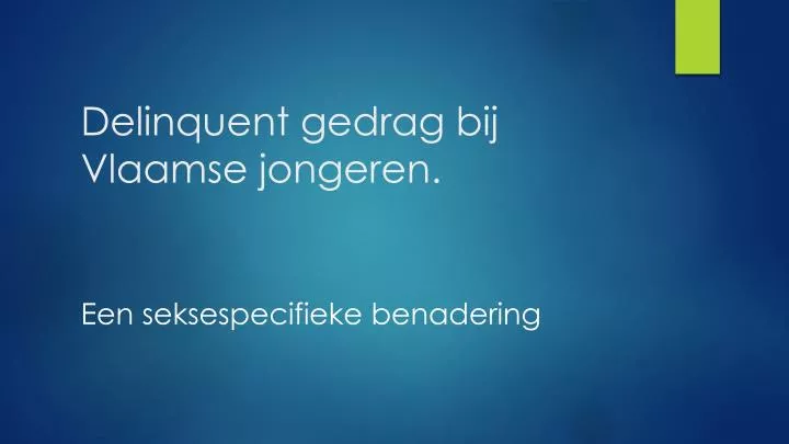 delinquent gedrag bij vlaamse jongeren