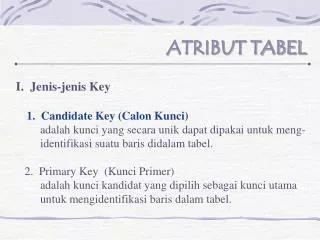atribut tabel