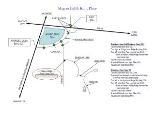 Map to Bill &amp; Kat’s Place
