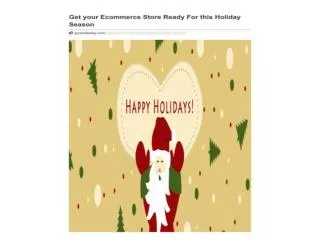 Get your Ecommerce Store Ready For this Holiday Season
