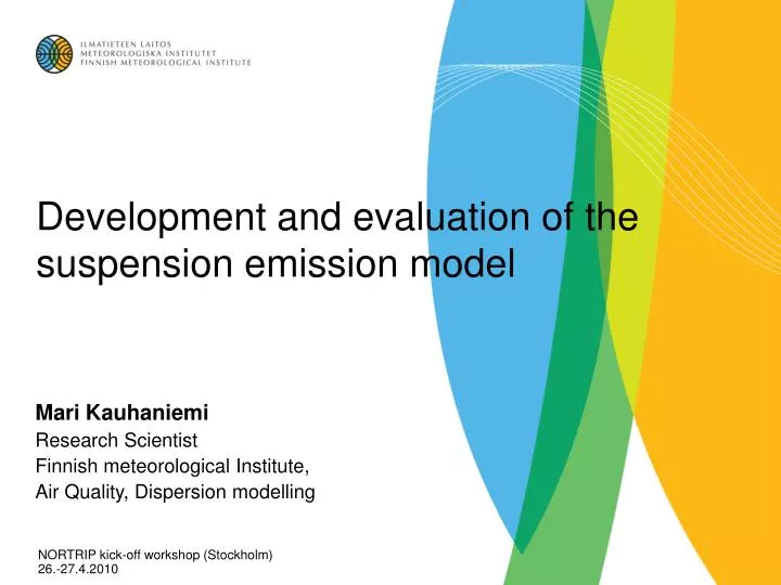 development and evaluation of the suspension emission model