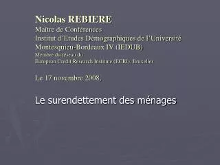 le surendettement des m nages