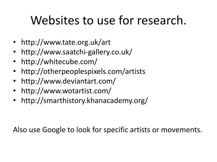 websites to use for research