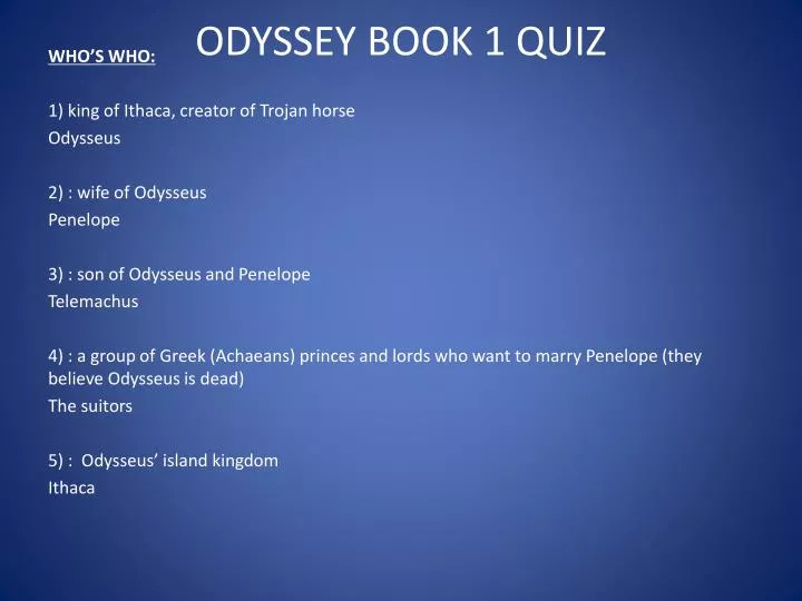odyssey book 1 quiz