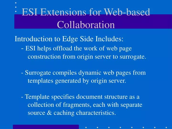 esi extensions for web based collaboration
