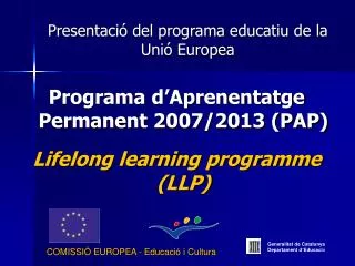 presentaci del programa educatiu de la uni europea