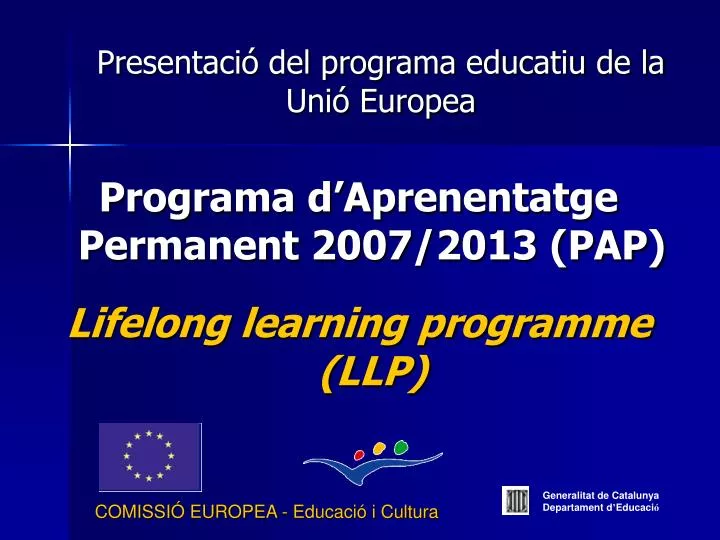 presentaci del programa educatiu de la uni europea