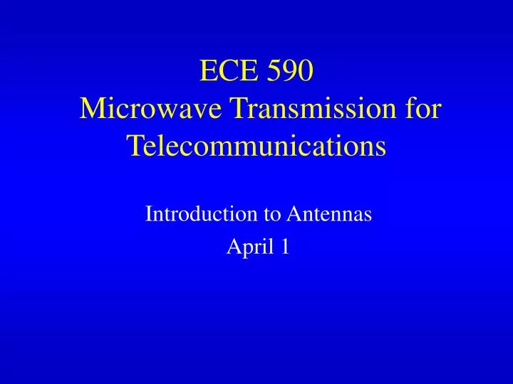 ece 590 microwave transmission for telecommunications