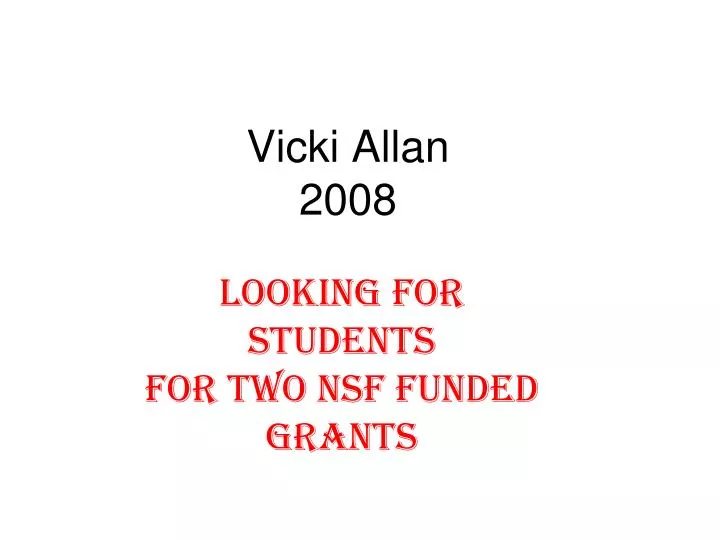 vicki allan 2008