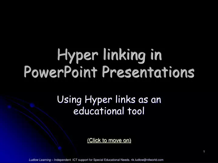 hyper linking in powerpoint presentations