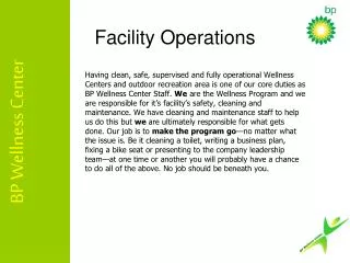 Facility Operations