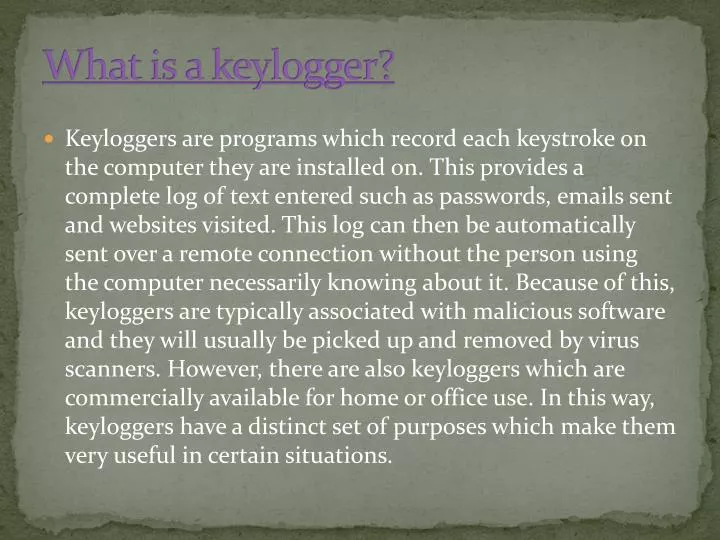 what is a keylogger
