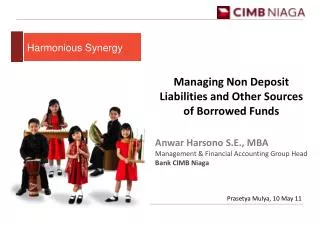 Managing Non Deposit Liabilities and Other Sources of Borrowed Funds Anwar Harsono S.E., MBA