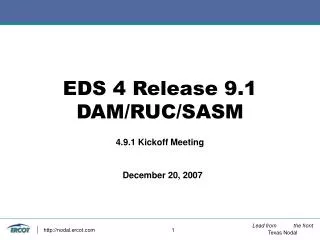 EDS 4 Release 9.1 DAM/RUC/SASM