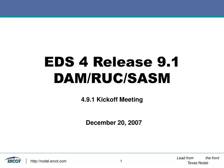 eds 4 release 9 1 dam ruc sasm