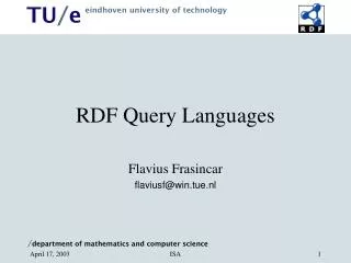 RDF Query Languages
