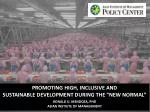 Promoting High, Inclusive, and Sustainable Development in the New Normal - slide 1