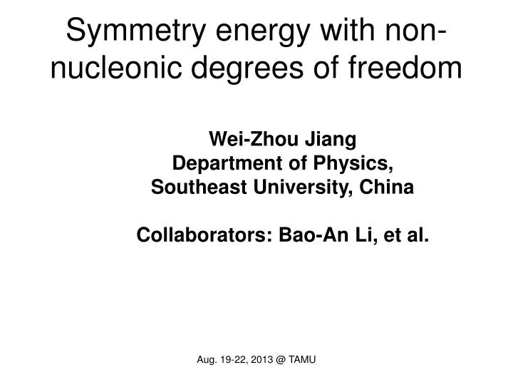 symmetry energy with non nucleonic degrees of freedom