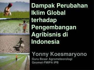 yonny koesmaryono guru besar agrometeorologi geomet fmipa ipb