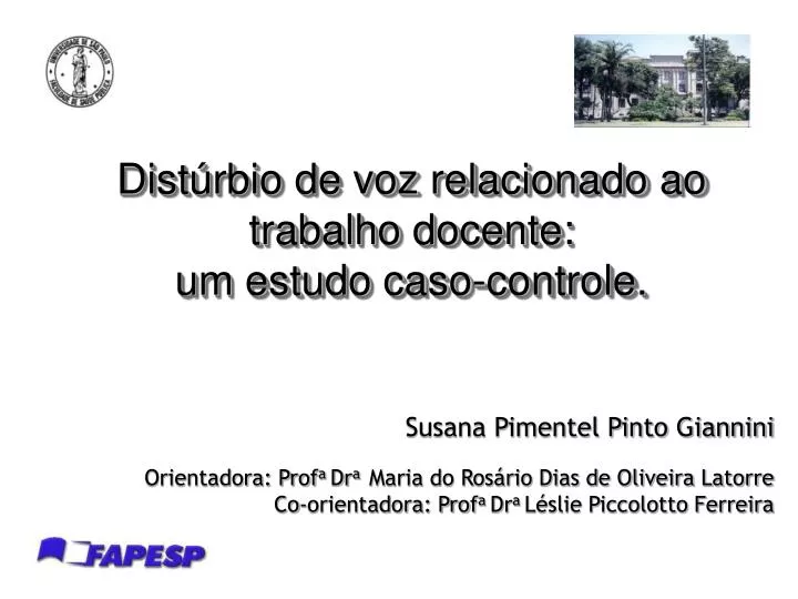 dist rbio de voz relacionado ao trabalho docente um estudo caso controle