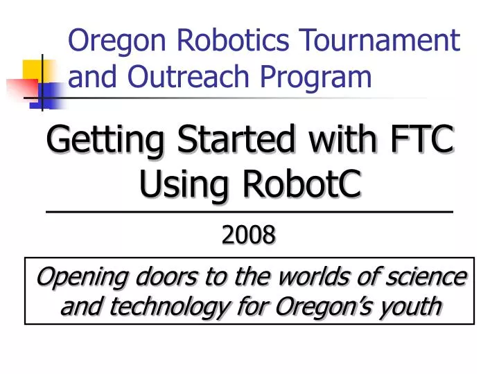 oregon robotics tournament and outreach program