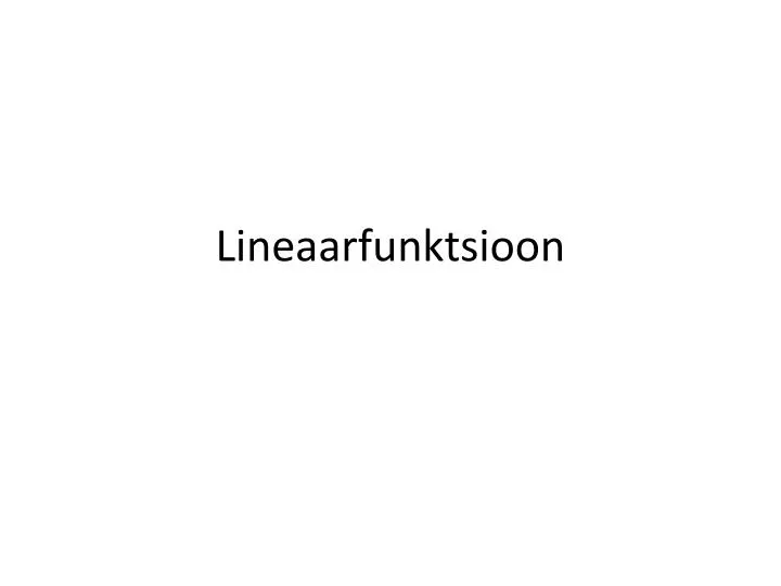 lineaarfunktsioon