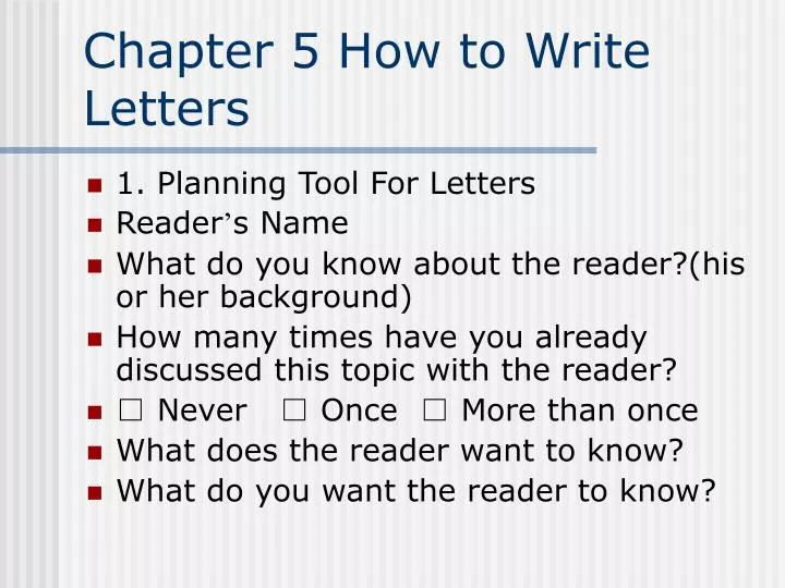 chapter 5 how to write letters