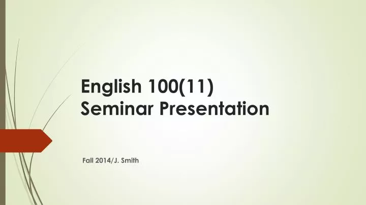 seminar presentation english