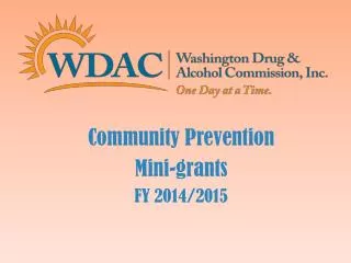 Community Prevention Mini-grants FY 2014/2015