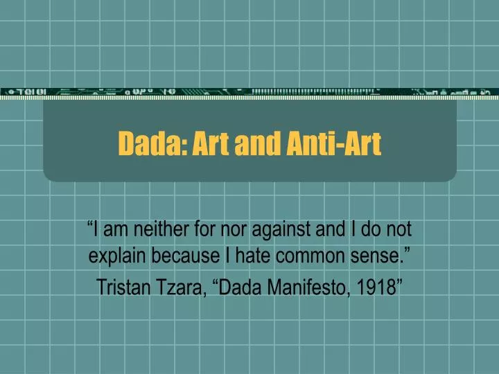 dada art and anti art