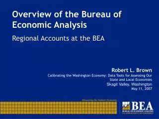 Overview of the Bureau of Economic Analysis